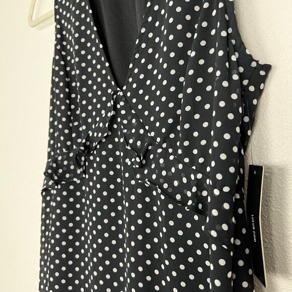 Lulus You Got It Black Polka Dot Mini Dress Sleeveless Ruffle V-Neck Womens Smal - Picture 4 of 11